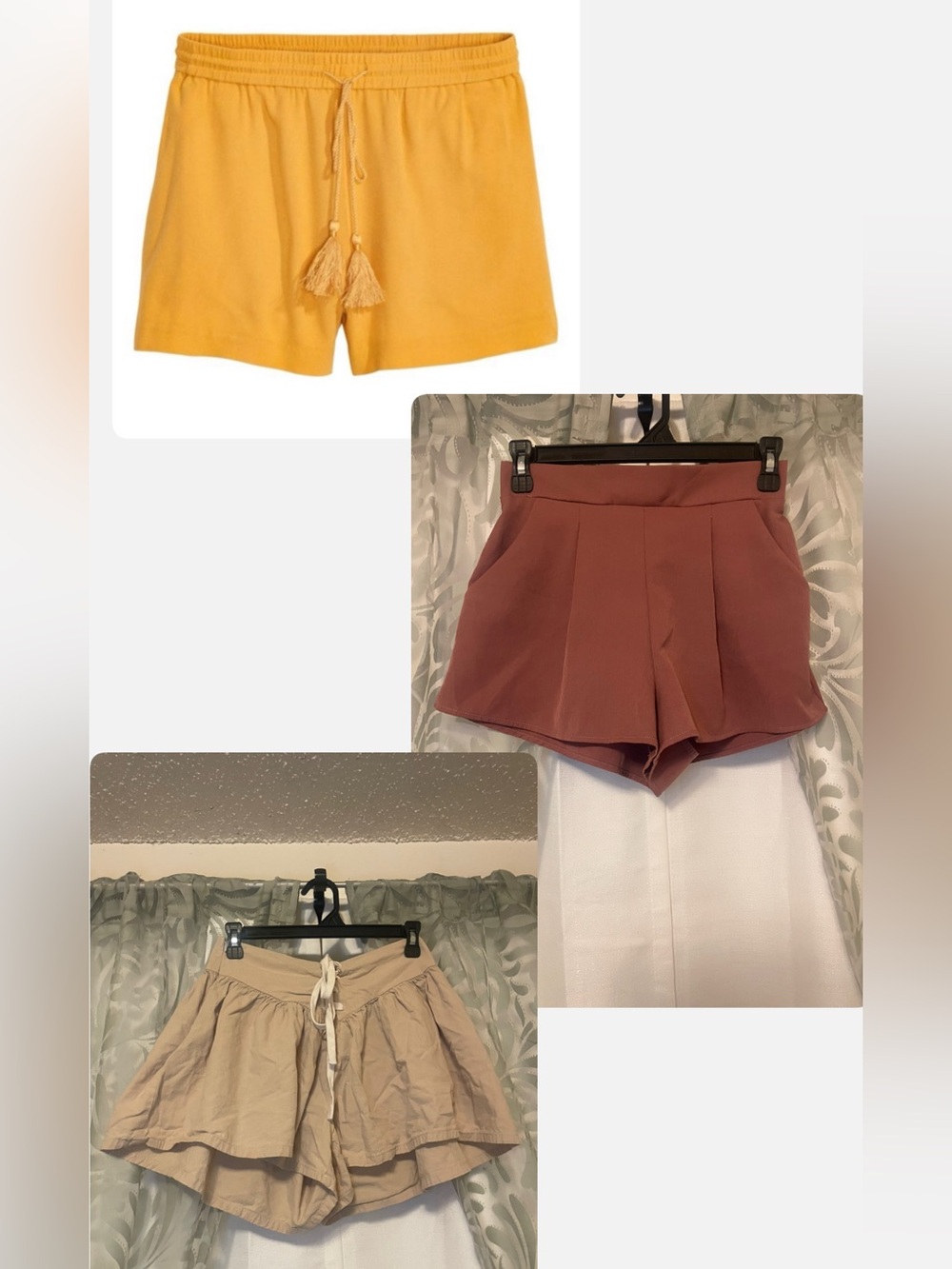 Summer Shorts Trio - Mustard, Mauve, Beige